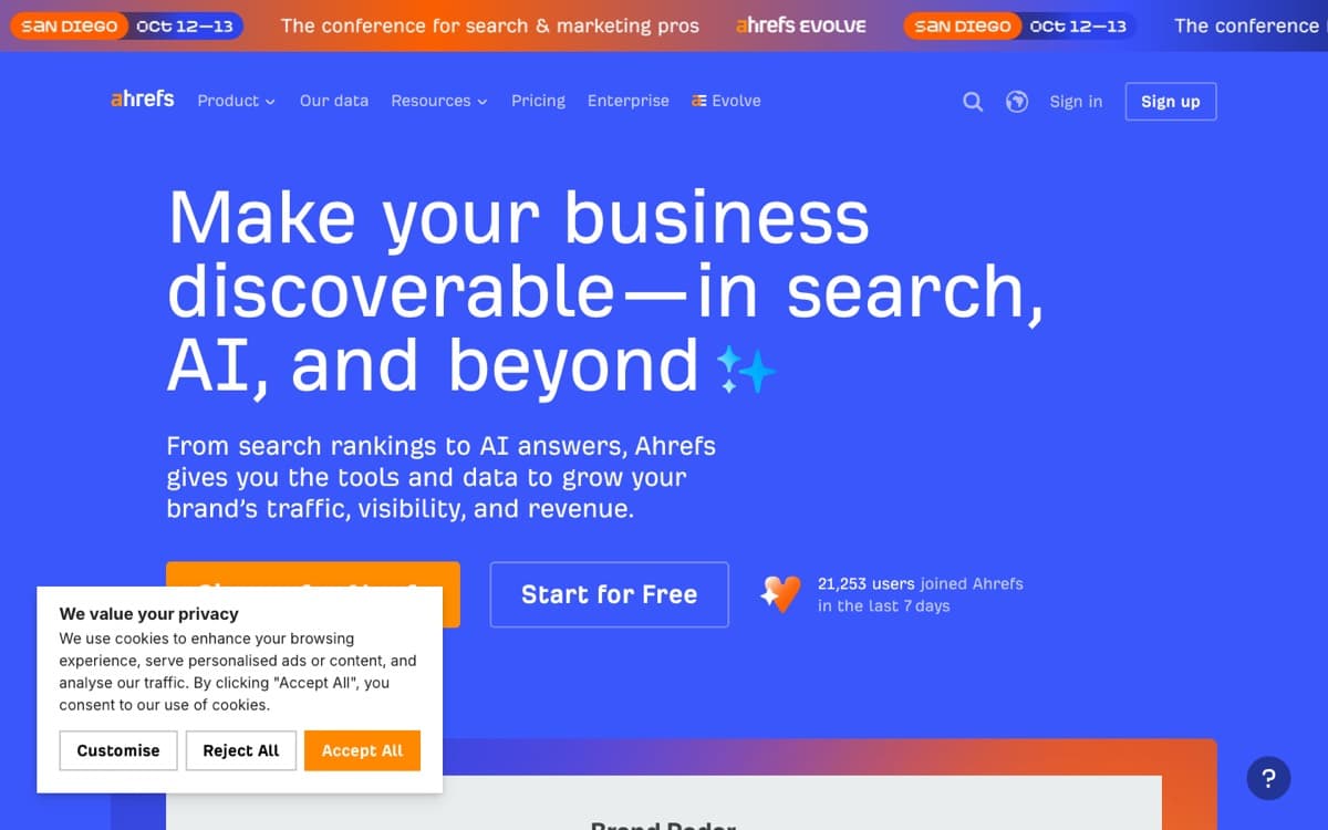 Site ahrefs.com