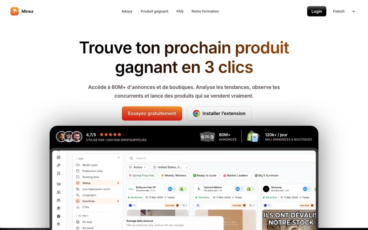 Site minea.com