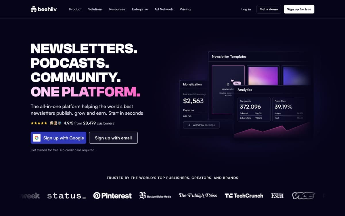 Site beehiiv.com